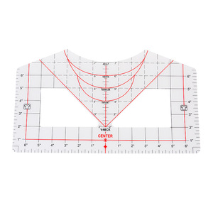 Regla para Camisetas, Regla de Medición para Cuello Redondo y Cuello en V, Herramienta de Alineación, Regla de PVC para Ropa - Product Image 2