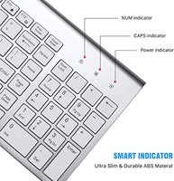 Sıcak satış kablosuz sessiz iyi görünümlü ofis iş moda 2.4GHz optik klavye ve PC için fare combo dizüstü bilgisayar