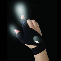 Gants de Pêche avec Lampe Torche LED Étanche, Survie et Sauvetage pour Camping, Randonnée, Gants sans Doigts Extérieur