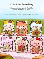 Sacs cadeaux mignons en forme d'animaux de dessin animé, sachets souples à fermeture à nouer de qualité alimentaire pour snacks et bonbons, personnalisables en couleur