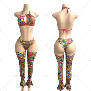 النخب الجملة الليزر عاكس ملابس الرقص النساء متجرد ملابس النادي - Product Image 4