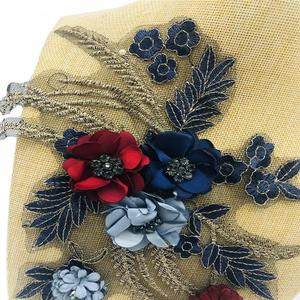 Bordado nuevo encaje con cuentas flor decoración parche Diy vaquero - Product Image 5