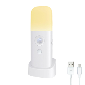 Luz Nocturna LED Pequeña, Cuadrada, Moderna, Recargable por USB, con Sensor de Movimiento, Luz Blanca Cálida, Regulable, para Dormitorio o Pasillo - Product Image 4