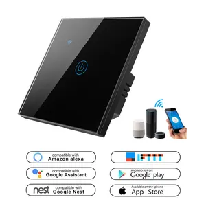 LEDEAST-interruptor de luz táctil inteligente para el hogar, DS-101JL-1 de 1 entrada y 3 vías, con WiFi, para sistema de automatización de Google