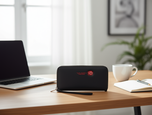 Portafoglio da Donna con Chiusura a Zip, Grande, in Microfibra Sintetica, Stile Semplice con Decorazione Logo - Product Image 2