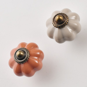 Acrylic Pumpkin Cabinet Knobs 36mm Beige Orange American Retro Style Novelty Shape Durable Furniture Hardware - Product Image 4