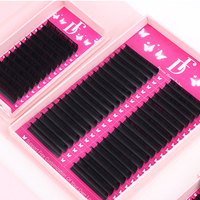 Extensions de cils DreamFlower en cheveux synthétiques noir mat, sans cruauté, fabriquées à la machine, plateaux de volume, fournitures en soie PBT, vente en gros