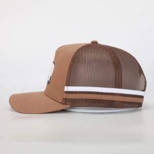 Wholesale High Quality Custom Stripe Trucker <b>Hat</b> With Chenille Embroidery Logo Breathable Mesh Cap - Product Image 3
