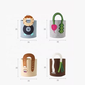 Household Foldable Felt <strong>Storage</strong> <strong>Basket</strong> <strong>Large</strong> Capacity Cylindrical Organizer for Toys Clothes Snacks Laundry <strong>Basket</strong> - Product Image 1