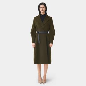 Service d'usine OEM ODM <span class=keywords><strong>Manteau</strong></span> <span class=keywords><strong>en</strong></span> <span class=keywords><strong>laine</strong></span> formel pour femme, col cranté, vert armée, chaud, hiver, logo, 98% nylon, 2% doublure <span class=keywords><strong>en</strong></span> <span class=keywords><strong>laine</strong></span> - Product Image 2