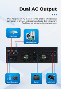Convertisseur solaire <span class=keywords><strong>hybride</strong></span> 12KW 48V, double sortie AC, BMS 160A, chargeur solaire MPPT, convertisseurs solaires hors réseau avec 10% de réduction, HOT en Afrique - Product Image 6