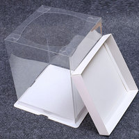 Boîte d'emballage en plastique transparente avec impression décalage, tailles variées, 50 pièces, boîtes à gâteaux pour anniversaire