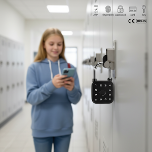 Cerradura Biométrica con Teclado y Control por Aplicación Tuya, Cerradura Inteligente sin Llave con Combinación y Huella Dactilar <span class=keywords><strong>para</strong></span> Gimnasio, Escuela, Taquilla, Oficina, Gabinete - Product Image 1
