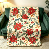 Couverture d'hiver en peluche personnalisée, couverture de Noël colorée pour canapé-lit, cadeau festif et chaleureux pour les fêtes, 270g