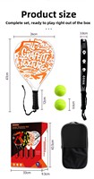 Raket Tenis Padel Tipe Plat untuk Pemula, Bahan ABS, Ringan, Pantulan Kuat, PD-ABS-W, Raket Tunggal