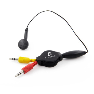 Auricolari audio ELE-GATE da 3,5 mm con microfono e cavo retrattile per dispositivi mobili - Product Image 3