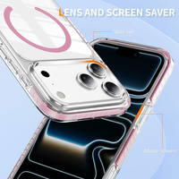 Coques de téléphone portable de luxe en PC anti-jaunissement avec anneau magnétique pour iPhone 12/13/14/15/16/17/18 Pro Max, coque de protection anti-traces de doigts