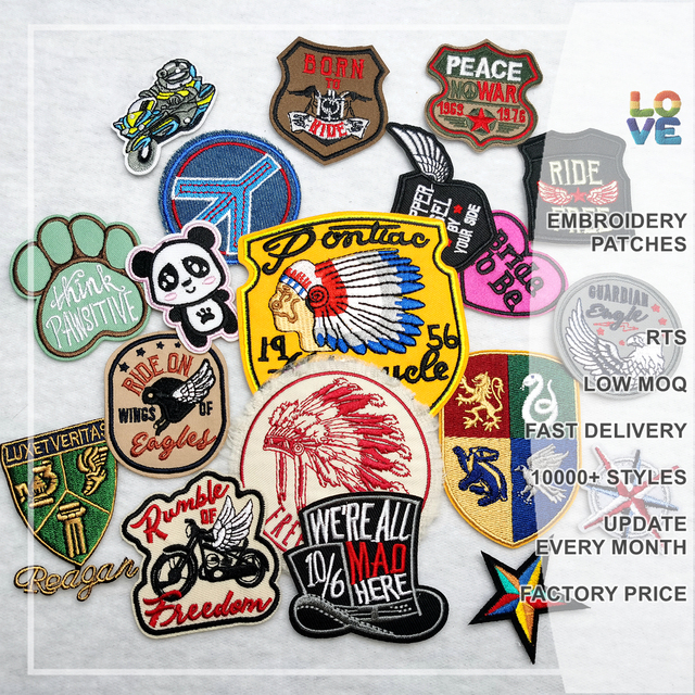 Wholesale 3D Embroidered Cartoon Patches Iron on Clothes DIY Decoration Iron on Embroidery Patches for Clothing Stickers Hat