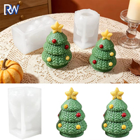 Moule en silicone DIY pour bougie de Noël en forme d'étoile de dessin animé, motif tricoté, résistant au four