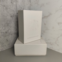 Boîtes plates magnétiques en carton recyclé haut de gamme avec logo personnalisé en relief, impression en relief, laminage brillant, emballage écologique