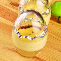Meilleures ventes Mini pot à pouding en verre transparent en forme d'œuf avec couvercle pour pouding à dessert