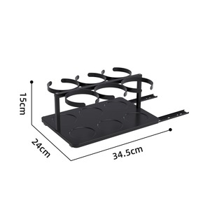 <b>Customized</b> Cabinet Rail <b>Cup</b> Holder 34.5cm Black Wrought Iron Multi Purpose Desktop Storage Kitchen Living Room Reusable - Product Image 1