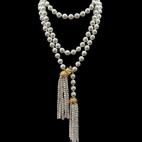 Collier à pampilles en moissanite de style français vintage, fermoir abeille, bijoux élégants multi-usages pour femme, chaîne en argent 925