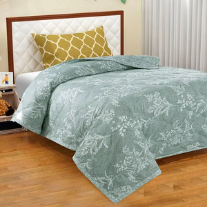 Couette simple ultra douce 220 GSM légère, respirante et confortable, couette AC parfaite pour toutes les saisons, literie vert forêt - Product Image 1