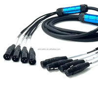 Câble multipaire XLR 4 canaux, câble audio de scène multipaire, câble multipaire XLR mâle vers femelle pour microphone