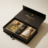 Caja de Perfume Magnética Rígida Personalizada, Hecha a Mano, de Lujo, Forrada con Esponja, Portátil, Simple, para Botellas Vacías, con Logotipo en Lámina Dorada, Venta al Por Mayor