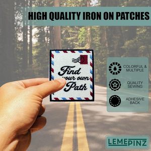 Find Your Own Path Embroidery <b>Patch</b> 3 Inches Iron <b>On</b> <b>Sew</b> <b>On</b> Travel Applique <b>Patch</b> For Bags Fabric Nonwoven Felt - Product Image 4