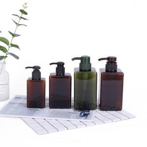Wholesale Amber Green clear 100ml 150ml 250ml 450ml 650ml <b>Square</b> Shampoo Bottles <b>Shower</b> Gel Lotion Pump Bottle - Product Image 2
