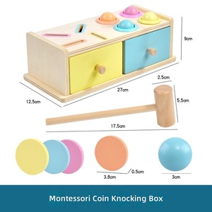 Offre Spéciale : Jouets <span class=keywords><strong>Montessori</strong></span> pour Bébé – Boîtes à Monnaie en Bois avec <span class=keywords><strong>Tiroir</strong></span>, Jouets Sensoriels pour Nourrissons, Jouets à Frapper avec Marteau - Product Image 6