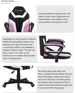 <span class=keywords><strong>Silla</strong></span> de Juego Ergonómica Moderna y Económica para Niños, Color Rosa, con Base de Cinco Estrellas Ajustable en Altura para Uso con Computadora - Product Image 6