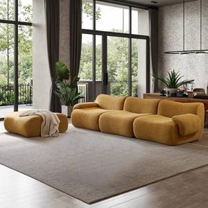 Sofá Modular de Lujo Gris Ceniza Sherpa, Seccional Moderno, Comprimido al Vacío, para Cafeterías y Pequeños Negocios, Envío Gratis - Product Image 3