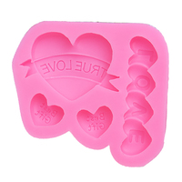 Moule en silicone DIY en forme de cœurs pour décoration de gâteaux et fondants, 3D, classique, populaire, pour la Saint-Valentin, avec mots de confession - Prix usine