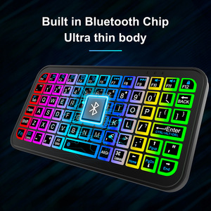 คีย์บอร์ดไร้สายขนาดเล็ก BT พร้อมไฟ RGB Backlit ปุ่มกดแบบ Capacitive สำหรับแล็ปท็อป แท็บเล็ต สมาร์ทโฟน คีย์บอร์ดพกพาสำหรับสำนักงาน - Product Image 3