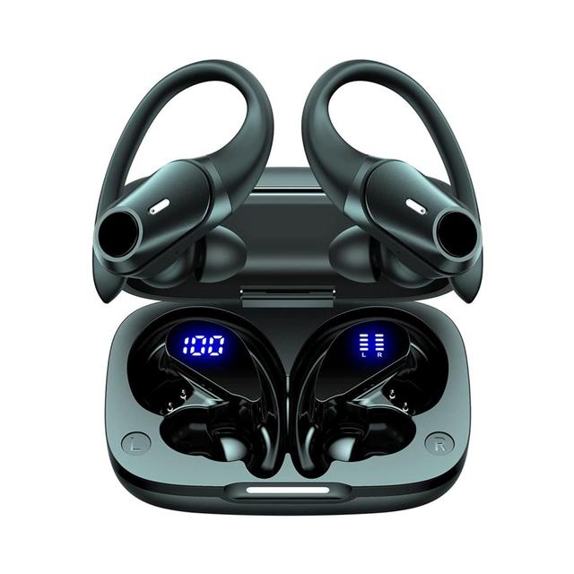 Newest Dual LED Battery Display Charging Case Waterproof Earphones With Earhooks Headset Wireless Earbuds