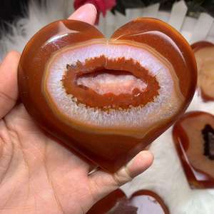 Venta al por mayor de artículos de artesanía con piedras preciosas: Corazón de Cornalina, Ágata Roja, Druzy, Cristal de Amor Grande, Piedra de Palma, Decoración para el Hogar para el Amor - Product Image 3