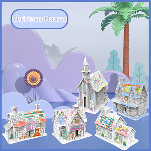 Blocchi Puzzle <span class=keywords><strong>3D</strong></span> Creativi Fai-da-Te all'Ingrosso, Gioco Educativo Artistico e Artigianale per Bambini - Materiale Cartaceo, Giocattolo Cartoon - Product Image 2
