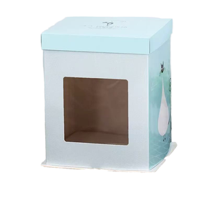 Tùy chỉnh thực hiện Matte kết thúc UV Matt Cán có thể gập lại sinh nhật cao bánh hộp các tông bao bì cửa sổ nắp cho có đường đồ ngọt - Product Image 2