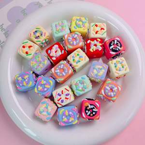 New Cartoon Cute Hand-painted Lucite Square <b>Beads</b> DIY Handmade Material <b>Bracelets</b> Accessories Bags Pendants Jewelry <b>Making</b> - Product Image 2