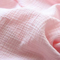 Muselina de Algodón Transpirable de Color Sólido, 4 Capas, Suave, 100% Algodón, Tela de Muselina Crepé, Tejido para Envolver Bebés