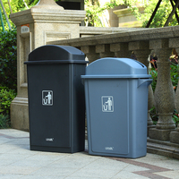 Poubelle décorative à couvercle basculant de 90 litres (23 gallons) ou 65 litres (17 gallons) en plastique pour intérieur