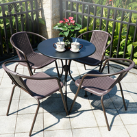 Ensemble de table et de chaises d'extérieur en fer forgé traditionnel à trois pièces, imprimé UV, pour balcon/cour et salons de thé