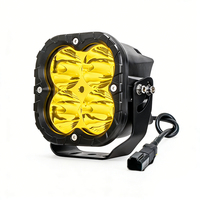 Feux de travail LED super lumineux de 5 pouces carrés 12V 24V 80W Blanc Jaune Conduite Hors route Projecteur Aurora avec DRL pour SUV ATV 4x4