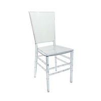 Chaise de salle à manger moderne, élégante et durable en acrylique transparent rembourrée, empilable, avec protection de sol, pour la maison, les mariages et les auditoriums