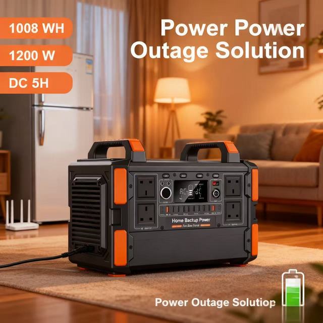 1200W Portable Solar Power Station with MPPT, LiFePO4 Battery Backup, Solar Car PD Fast Charging for Outdoor & Home Use
