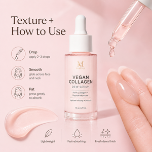 Siero Viso Vegano al Collagene 29ml, Peptidi di Collagene Vegetale, Acido Ialuronico, Pantenolo, Aloe, Idratante, Rimpolpante, Levigante, Illuminante - Product Image 4