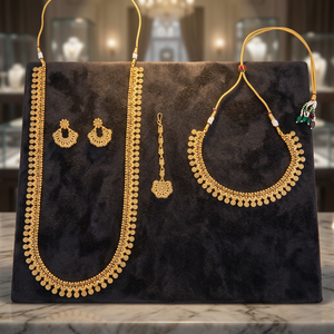 Ensemble de colliers longs plaqués or antique, dernière collection, bijoux arabes pour femmes, pour mariage, fiançailles, fête, ethnique, vente en gros - Product Image 3